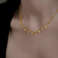 18K Solid Gold Tiny Drop Sequin Necklace
