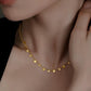 18K Solid Gold Tiny Drop Sequin Necklace