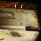 18K Solid Gold Triple Diamond Drop Earrings