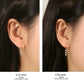 18K Solid Gold Triple Diamond Drop Earrings