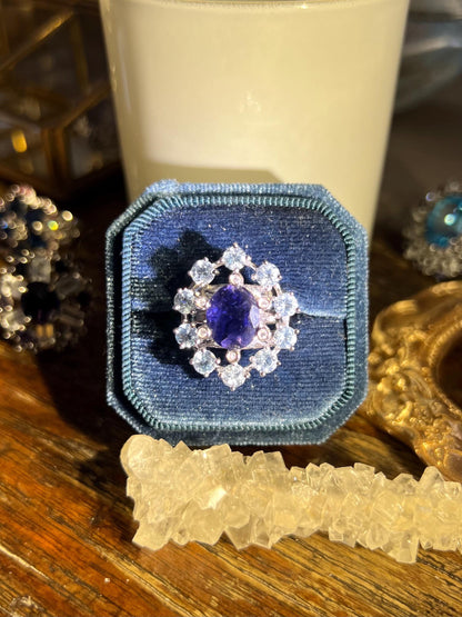 Sunstone Iolite & Aquamarine Statement Ring