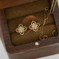 18K Solid Gold Four-Leaf Clover Natural Diamond Earrings