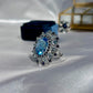 Blue Natural Swiss Topaz and Aquamarine Ring