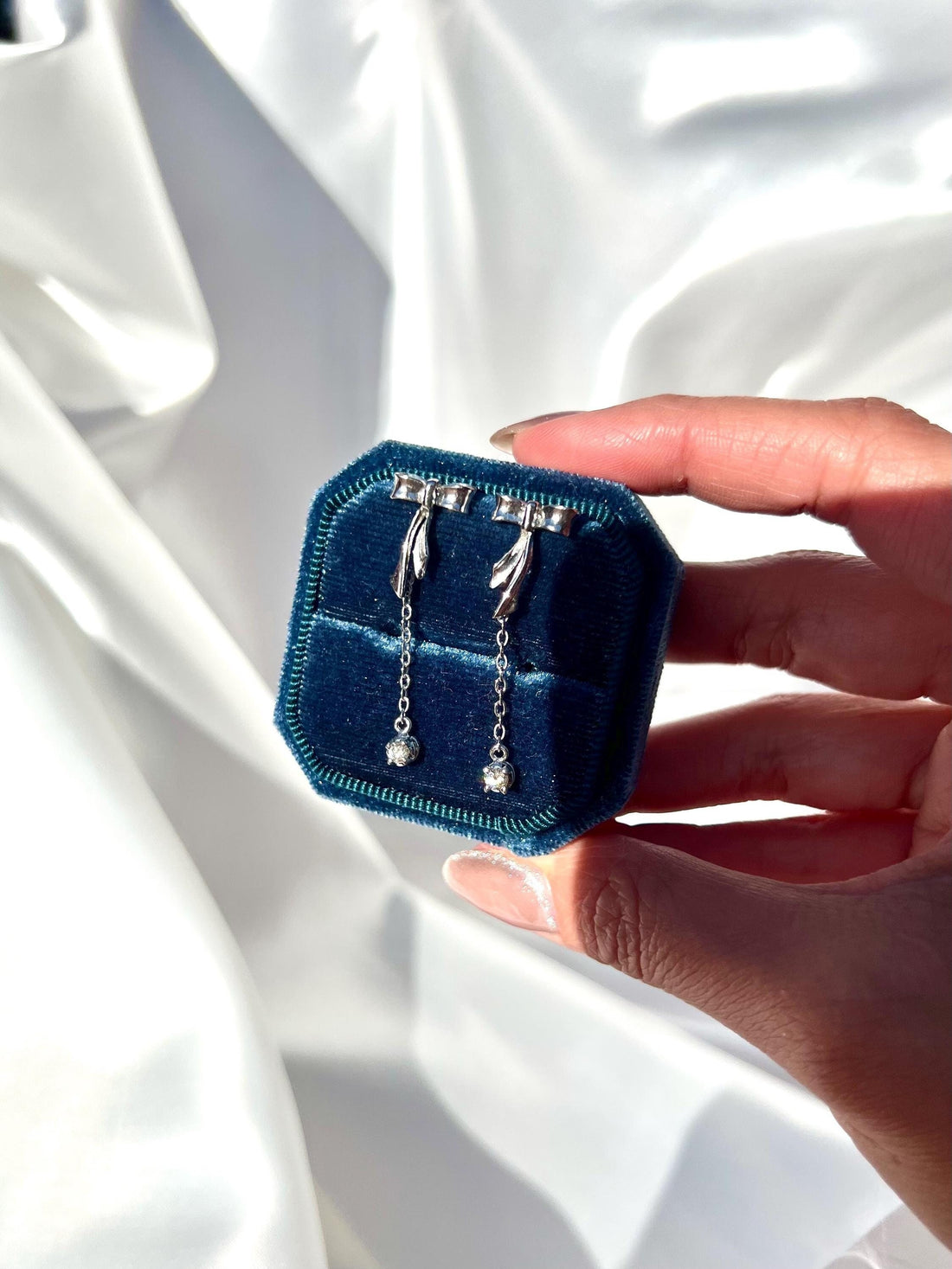 Natural Earth Mined Diamond Bow Earrings