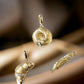 18K Solid Gold French Pastry Charms – Croissant, Doughnut, and Baguette Charms with Natural Diamonds