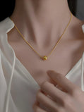 18K Solid Gold Minimalist Orb Necklace