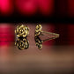18K Solid Gold Rose Stud Earrings