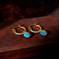 French-Inspired Small-Batch Artisanal Earrings with Opal and Sapphires