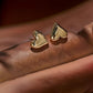 18K Solid Gold Heart Stud Earrings
