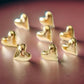 18K Solid Gold Heart Stud Earrings
