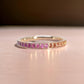 18K Solid Gold Rainbow Sapphire Band – Custom Stacking Ring