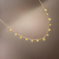 18K Solid Gold Tiny Drop Sequin Necklace