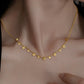 18K Solid Gold Tiny Drop Sequin Necklace
