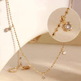 18K Solid Gold Diamond Station Necklace