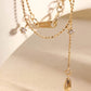 18K Solid Gold Diamond Station Necklace