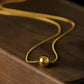 18K Solid Gold Minimalist Orb Necklace
