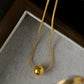 18K Solid Gold Minimalist Orb Necklace