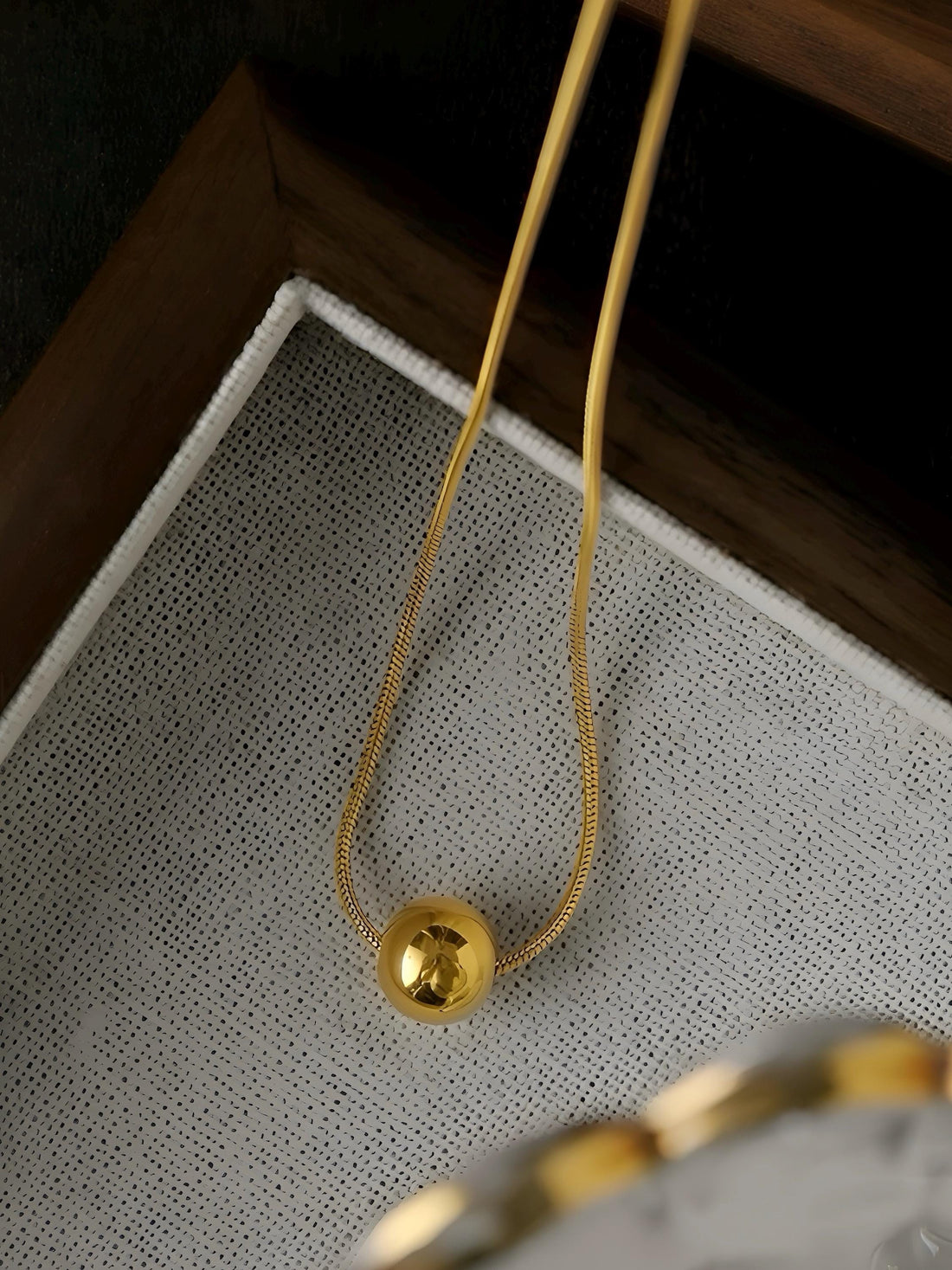 18K Solid Gold Minimalist Orb Necklace