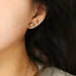 18K Solid Gold Rose Stud Earrings