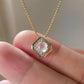 18K Solid Gold Icy Jadeite Jade & Diamonds Necklace