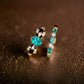 French Art Deco Paraiba Tourmaline Ring | Hand-Painted Enamel Checkered Band | Vintage-Inspired Cocktail Ring | Parisian Chic Jewelry Gift