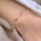 18K Solid Gold Aquamarine Bracelet