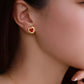 Ruby Heart Stud Earrings