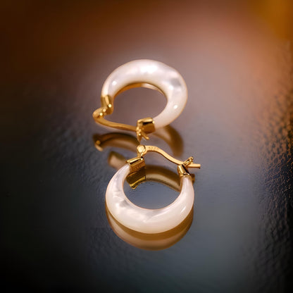 Mother of Pearl Hoop Earrings