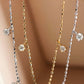 18K Solid Gold Diamond Station Necklace
