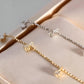 18K Solid Gold Diamond Station Necklace