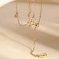 18K Solid Gold Diamond Station Necklace