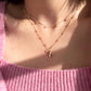 18K Solid Gold Diamond Station Necklace