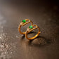 18K Solid Gold Natural Green Jadeite Jade Small Hoop Earrings with Diamonds, Small Jade Hoops, Green Jade Earrings, small gold hoops, gift