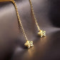 18K Solid Gold Tiny Star Threader Earrings