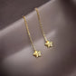 18K Solid Gold Tiny Star Threader Earrings