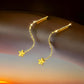 18K Solid Gold Tiny Star Threader Earrings