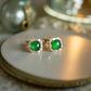 Jadeite Jade Stud Earrings in 18K Gold Vermeil