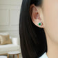 Jadeite Jade Stud Earrings in 18K Gold Vermeil