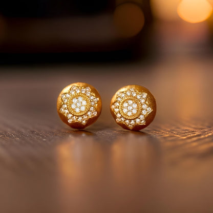 Vintage French-Inspired Small-Batch Artisanal Earrings with Diamonds