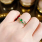 18K Solid Gold Natural Emerald Ring with Diamonds