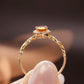 18K Solid Gold Mandarin Spessartine Garnet Ring with Natural Diamonds