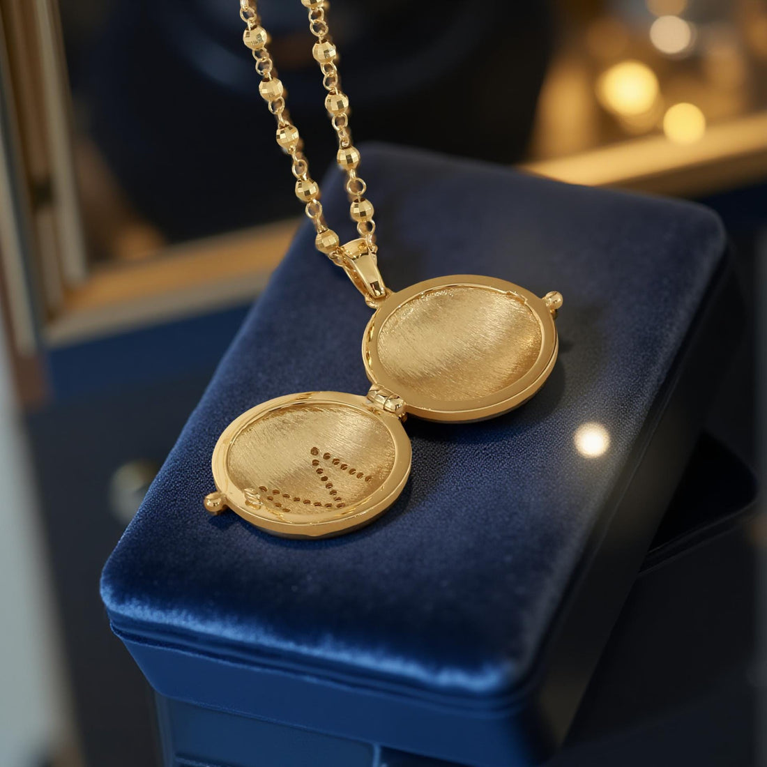 18K Solid Gold Diamond Locket- Custom Initial Pendant