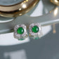 Jadeite Jade Stud Earrings in 18K Gold Vermeil