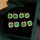 Jadeite Jade Stud Earrings in 18K Gold Vermeil