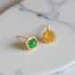 Jadeite Jade Stud Earrings in 18K Gold Vermeil