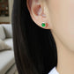 Jadeite Jade Stud Earrings in 18K Gold Vermeil