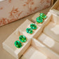 18K Solid Gold Colombian Emerald Stud Earrings
