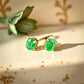 18K Solid Gold Colombian Emerald Stud Earrings