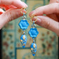 Rococo Blue Enamel & Turquoise Earrings