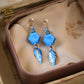 Rococo Blue Enamel & Turquoise Earrings